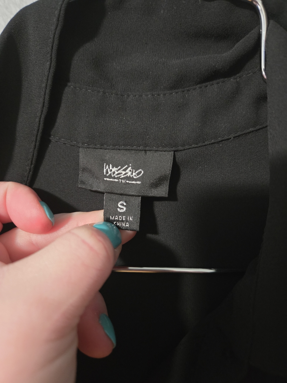 WASSIO Black Blouse - Classic Collared Top